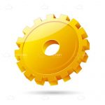 Yellow Gear with Glossy Effect Icon